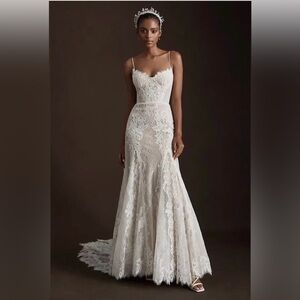 Alessandra Corset Open-Back Lace Wedding
Gown NWT